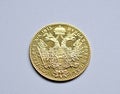 Gold coins , Ducat Austria and Hungary Royalty Free Stock Photo