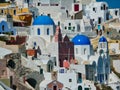 Oia Village Houses and Blue Domed Churches, Santorini, Greece Royalty Free Stock Photo