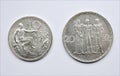 Old silver coins Czechoslovakia