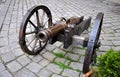 Detail view , old weapon cannon Royalty Free Stock Photo