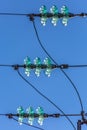 Detail view of a overhead arcing horns used on the electric tower Royalty Free Stock Photo