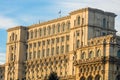 Detail view of the Palace of Parliament Palatul Parlamentului in Bucharest, capital of Romania, 2020 Royalty Free Stock Photo