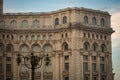 Detail view of the Palace of Parliament Palatul Parlamentului in Bucharest, capital of Romania, 2020 Royalty Free Stock Photo