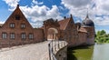 Detail view of the palatial complex at Frederiksborg Castle in Hillerod Royalty Free Stock Photo