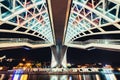 Detail view of Peace bridge in Tbilisi at night, Georgia