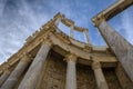 Detail view of the Roman Theatre columns in Merida, Spain Royalty Free Stock Photo