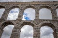 Detail view of the Segovia roman aqueduct, Spain