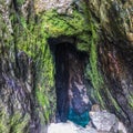 Detail view on Source of SoÃÂa River, Main Pond Cave in Julian Alps. Bovec, Gorizia, Slovenia, Europe