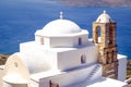 Detail view of traditional Greek cycladic church in Plaka villag Royalty Free Stock Photo