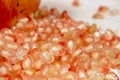 Detail view of white pomegranate grains Royalty Free Stock Photo