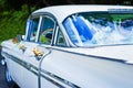 Detail of vintage american car in Cuba Royalty Free Stock Photo