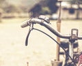 Detail of a Vintage Bicycle Resting in the countryside Street