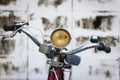Detail of a Vintage Bike HandleBar with background texture Royalty Free Stock Photo