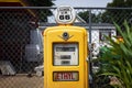 Detail of a vintage gas pump at The Old Service Station along the historic route 66 in Williamsville