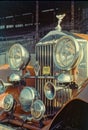 Detail of Vintage Rolls Royce car at the Brabourne stadium Royalty Free Stock Photo