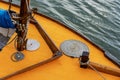 Detail of a vintage sail boat Royalty Free Stock Photo