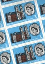 Detail from a sheet of vintage 3d postage stamps from the UK.