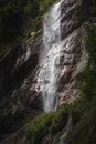Detail of Waldbachstrub waterfall in Austria alps mountain near Hallstatt city Royalty Free Stock Photo