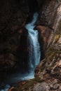 Detail of Waldbachstrub waterfall in Austria alps mountain near Hallstatt city Royalty Free Stock Photo