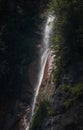 Detail of Waldbachstrub waterfall in Austria alps mountain near Hallstatt city Royalty Free Stock Photo