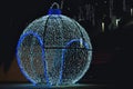 Detail of a walkable Christmas ball, a great decoration in downtown Royalty Free Stock Photo