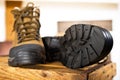 Detail of walking boots Royalty Free Stock Photo