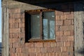 Unfinished house - detail at window