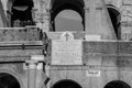 Detail of the wall of the Colosseum in a bright sunny summer day in Rome, Italy Royalty Free Stock Photo