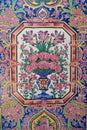 Detail of the wall decoration of the Nasir al-Mulk mosque in Shiraz, Iran. Royalty Free Stock Photo