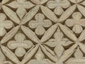 Wall with four-leaf clovers forms of the mausoleum of Ismail Samani to Bukhara in Uzbekistan.