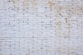 Wall made with white stained bricks Royalty Free Stock Photo