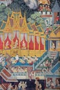 Detail of the wall paintings at the Wat Pho Temple Royalty Free Stock Photo