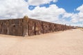 Detail of the wall in Tiwanaco ruins in Bolivia near La paz