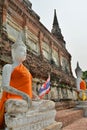 Detail. Wat Yai Chai Mongkhon temple. Ayutthaya. Thailand Royalty Free Stock Photo