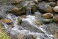 Detail of Water flowing over Granite Rocks Royalty Free Stock Photo
