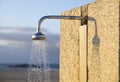 Detail of a water shower on the beach