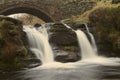 Detail of waterfall at Three Shires Head Royalty Free Stock Photo