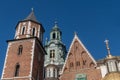 Detail of Wawel Castle in Krakow, Poland, on a beautiful sunny day Royalty Free Stock Photo