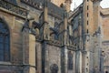 Detail of the weatherworn side wall of the St Martin church in Colmar Royalty Free Stock Photo