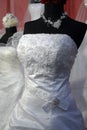 Detail of a weddings dress
