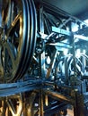 Detail of wheels at gondola lift stations.