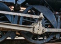 Detail of the wheels of a vintage steam engine Royalty Free Stock Photo