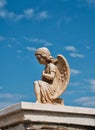 Marble Female Angel Figure on Greek Orthodox Church, Greece Royalty Free Stock Photo