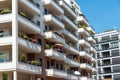 Detail of a white modern apartment house Royalty Free Stock Photo