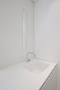 Detail of white modern washbasin Royalty Free Stock Photo