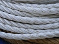 Detail of a white nautical rope Royalty Free Stock Photo