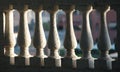 Detail of white stone balusters