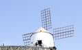 Windmill in Cactus garden, Lanzarote, Canary Islands, Spain.