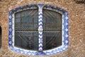 Detail of a Window of Gaudi& x27;s house at Parc Guell Royalty Free Stock Photo