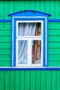 Detail of a window of a traditional wooden house in Suzdal, Golden ring Russia Royalty Free Stock Photo